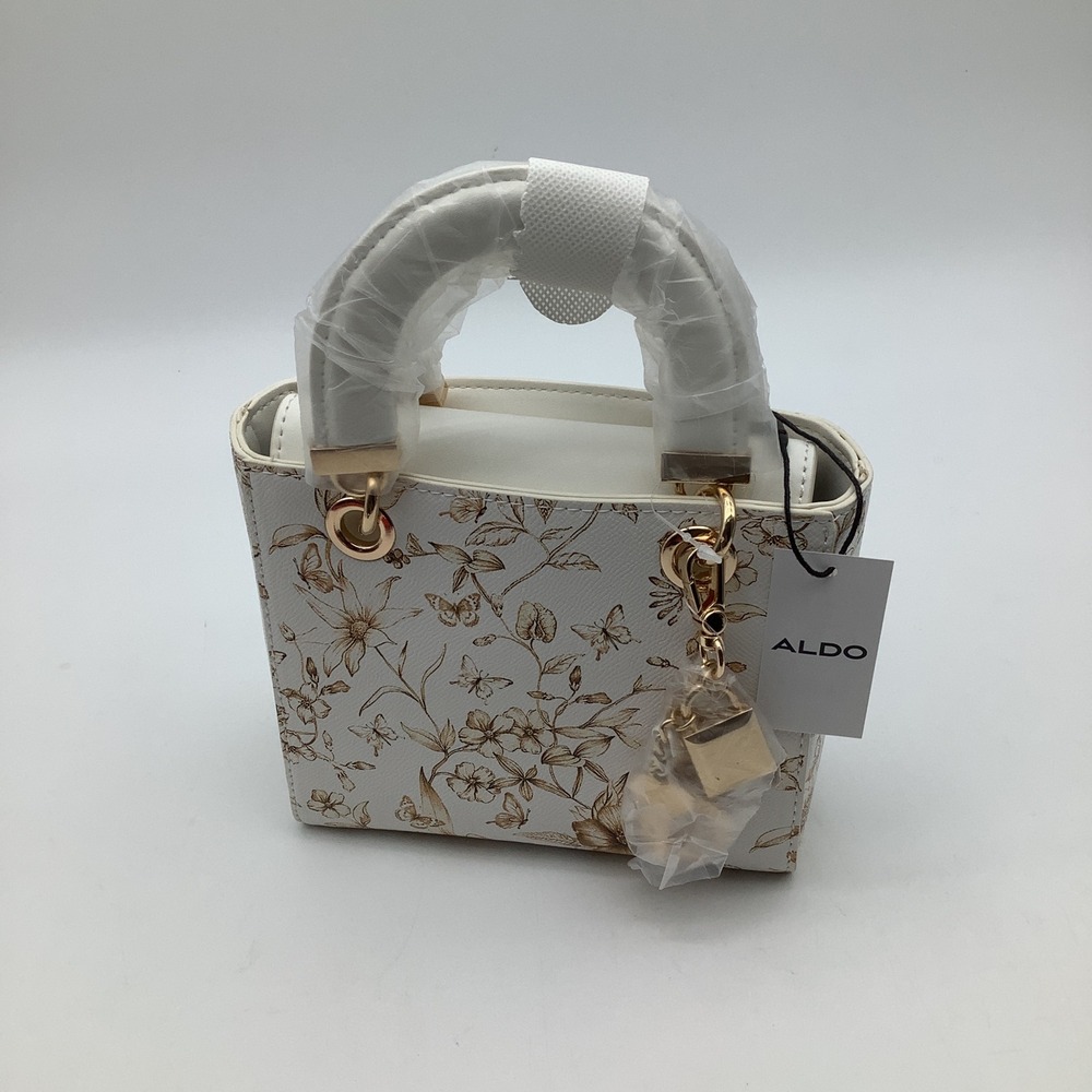 Aldo‎ Florensee White Gold Floral Butterfly Mini Top Handle Crossbody Bag NWT